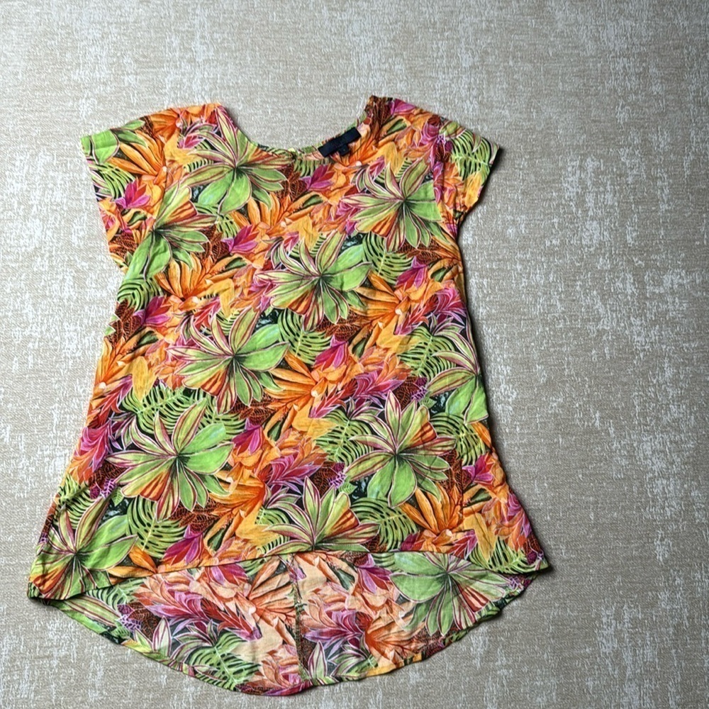 Rachel Roy Women's Tropical Floral Ruched Halter Top Size Small